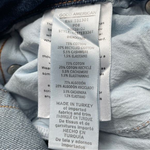 Good American Good Curve Straight Leg Blue Jeans 8/29 Button Fly Capsule Classic - Picture 6 of 10